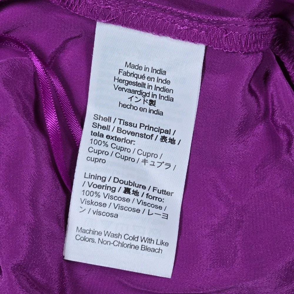 J. Crew Gwyneth‎ layered slip skirt crinkle chiffon Neon Vibrant Purple XXS NWT